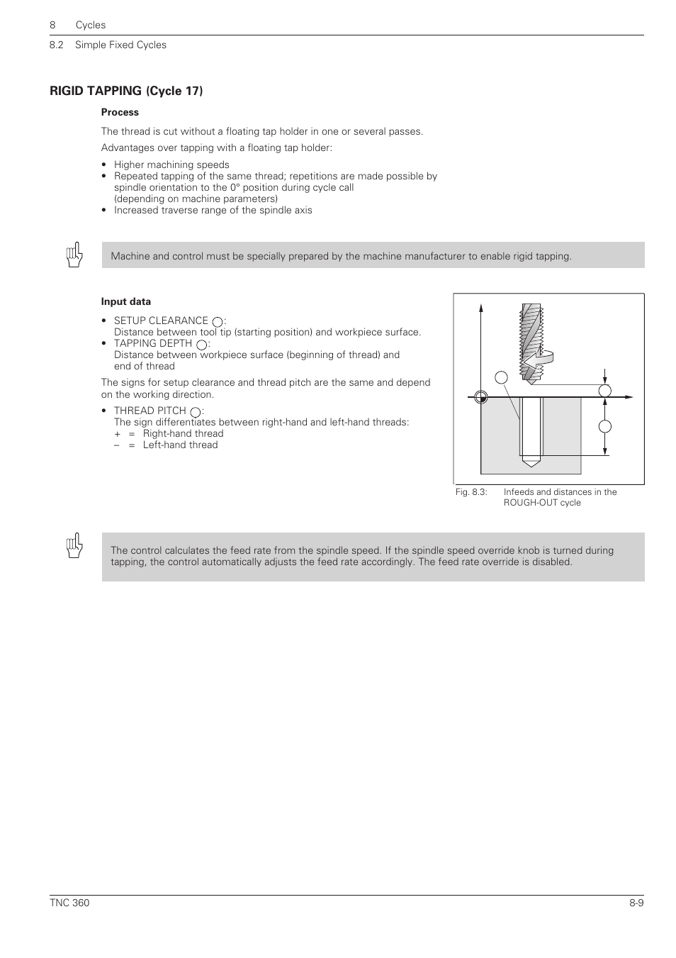 Rigid tapping (cycle 17) | HEIDENHAIN TNC 360 User Manual User Manual | Page 162 / 237