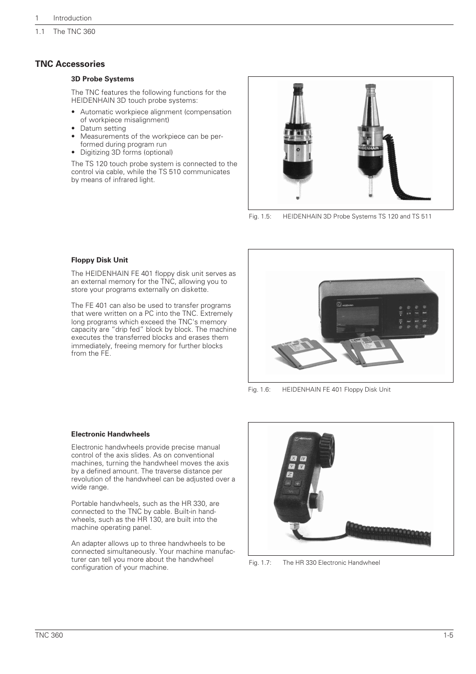 Tnc accessories | HEIDENHAIN TNC 360 User Manual User Manual | Page 23 / 237