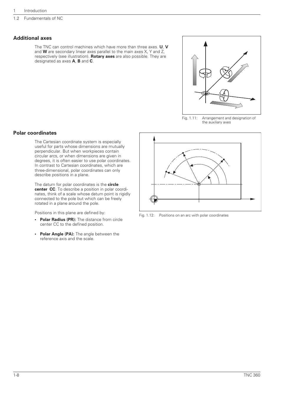 Additional axes, Polar coordinates, X+ y | HEIDENHAIN TNC 360 User Manual User Manual | Page 26 / 237