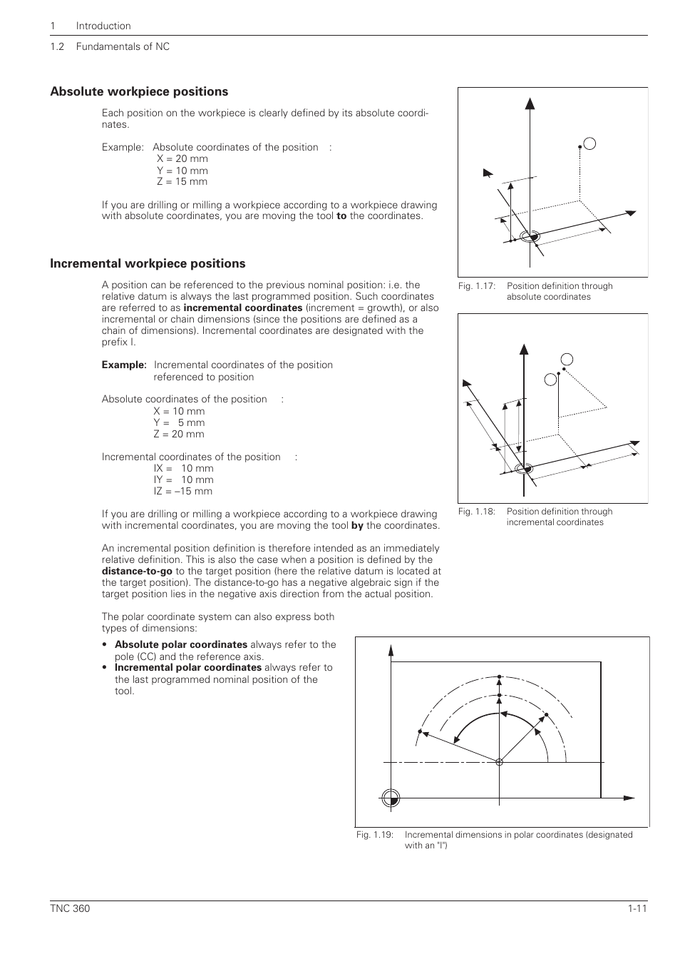 Absolute workpiece positions, Incremental workpiece positions, X+ y | Yx z | HEIDENHAIN TNC 360 User Manual User Manual | Page 29 / 237