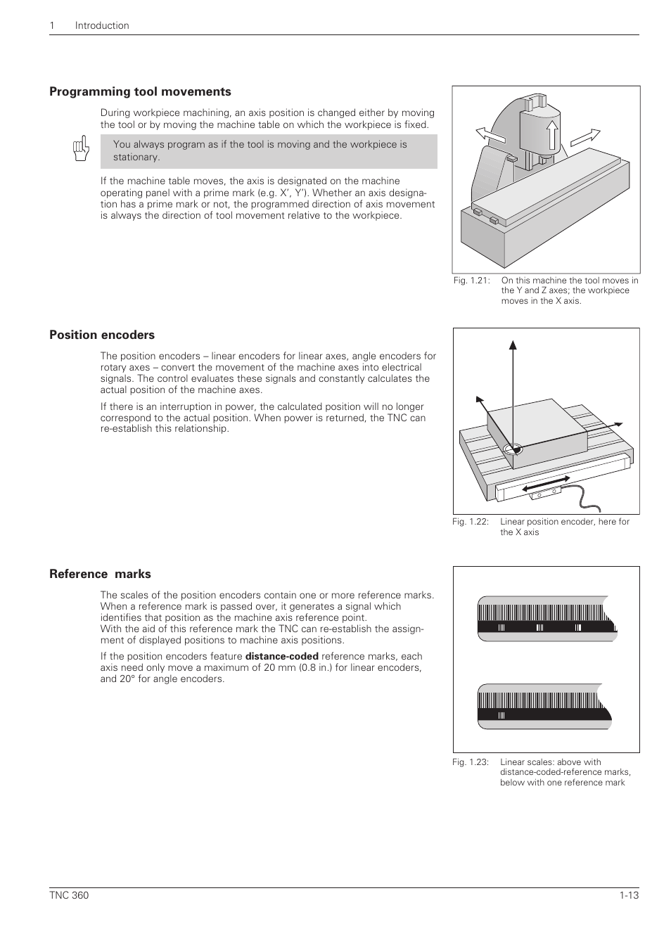 Programming tool movements, Position encoders, Reference marks | X +z +y | HEIDENHAIN TNC 360 User Manual User Manual | Page 31 / 237