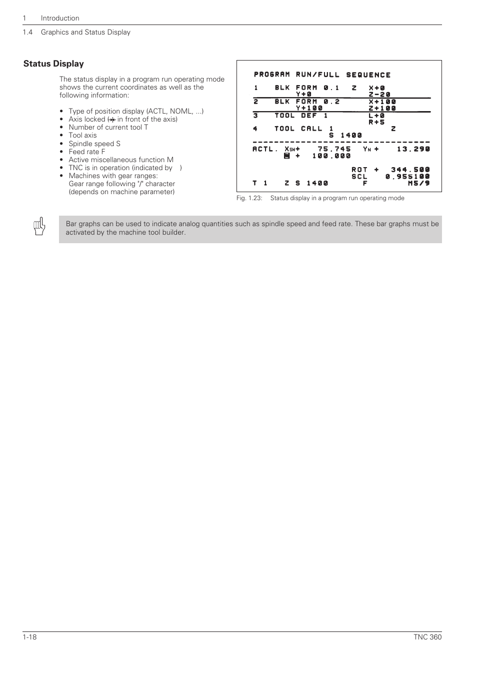 Status display | HEIDENHAIN TNC 360 User Manual User Manual | Page 36 / 237