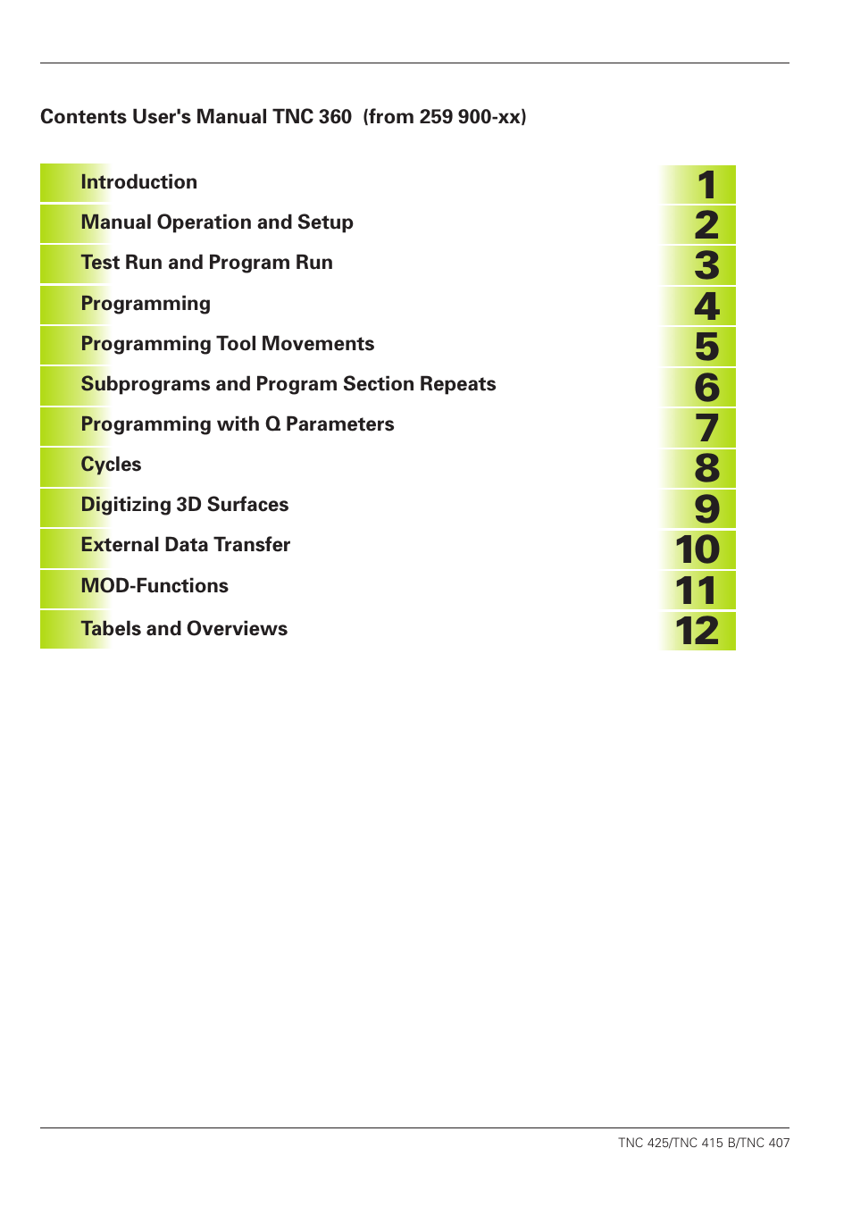 HEIDENHAIN TNC 360 User Manual User Manual | Page 7 / 237