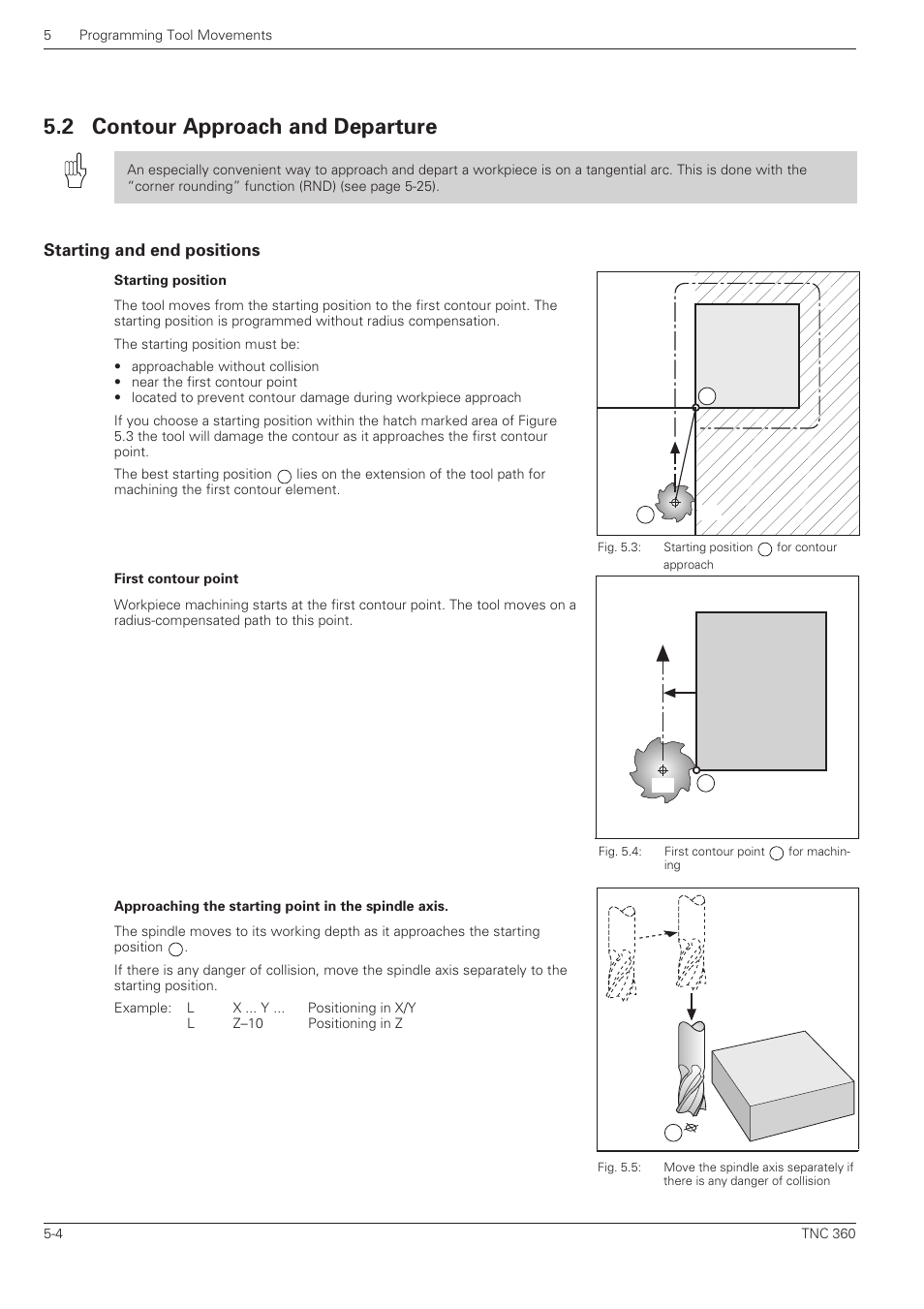 Contour approach and departure, Starting and end positions, 2 contour approach and departure | HEIDENHAIN TNC 360 User Manual User Manual | Page 88 / 237