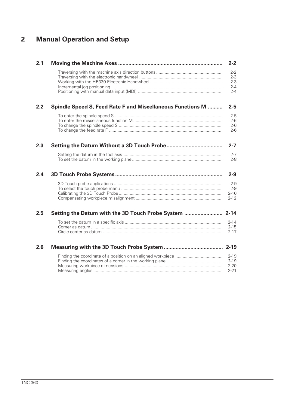 Manual operation and setup, 2manual operation and setup | HEIDENHAIN TNC 360 User Manual User Manual | Page 9 / 237