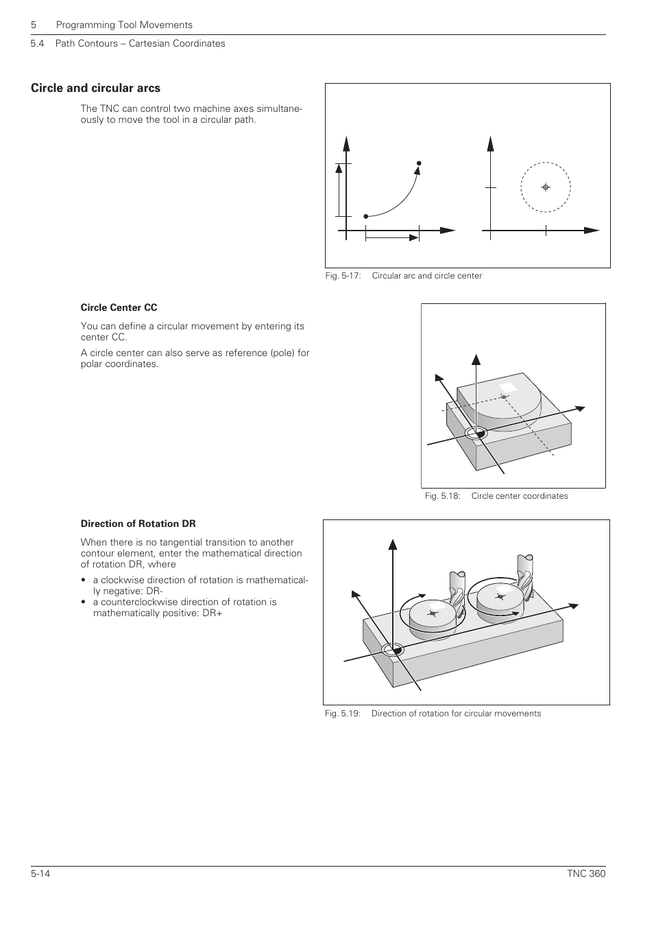 Circle and circular arcs, Yx z dr– dr+ y x z | HEIDENHAIN TNC 360 User Manual User Manual | Page 98 / 237
