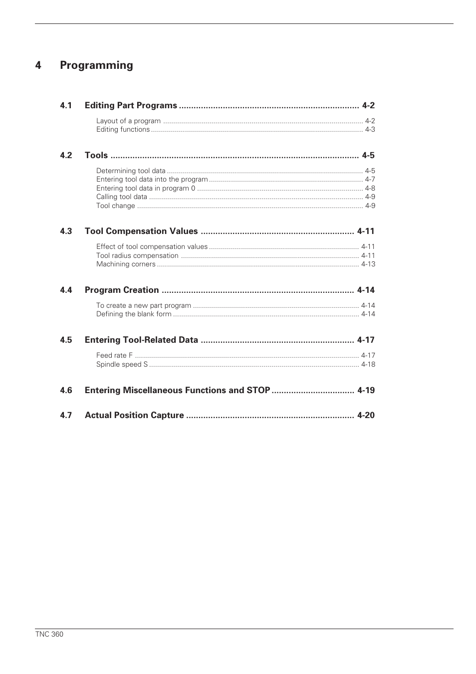 Programming, 4programming | HEIDENHAIN TNC 360 ISO Programming User Manual | Page 11 / 227