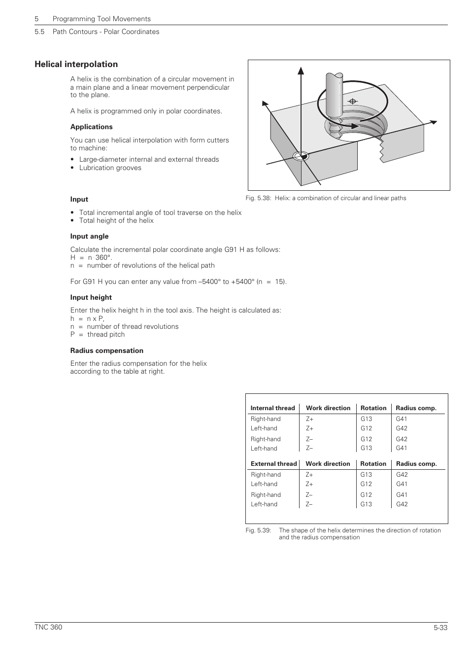 Helical interpolation -33, Yx z, Helical interpolation | HEIDENHAIN TNC 360 ISO Programming User Manual | Page 116 / 227