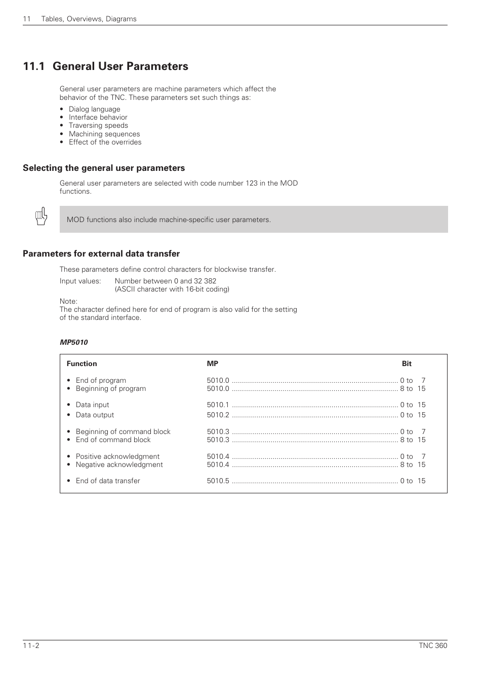 1 general user parameters -2, 1 general user parameters | HEIDENHAIN TNC 360 ISO Programming User Manual | Page 201 / 227