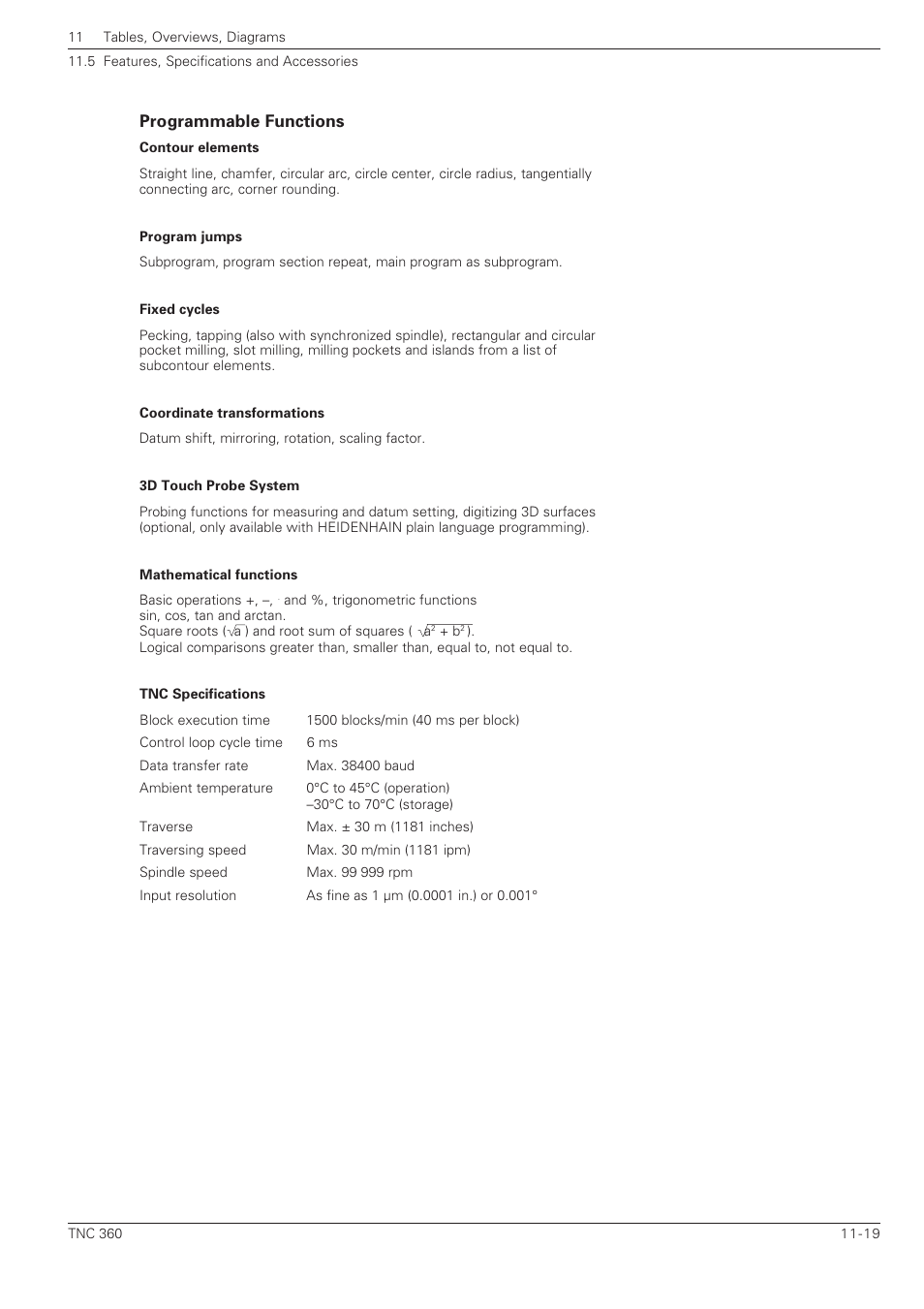 HEIDENHAIN TNC 360 ISO Programming User Manual | Page 218 / 227