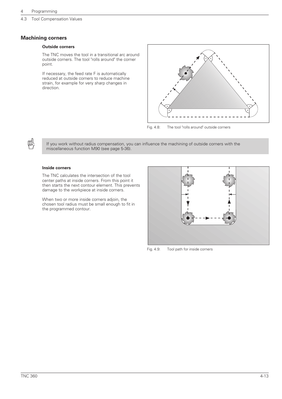Machining corners -13 | HEIDENHAIN TNC 360 ISO Programming User Manual | Page 77 / 227