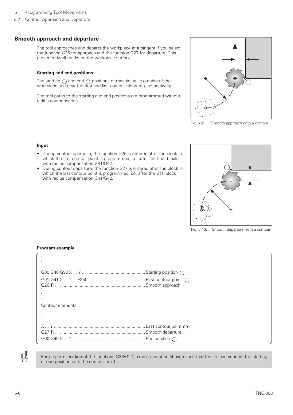 Smooth approach and departure -6 | HEIDENHAIN TNC 360 ISO Programming User Manual | Page 89 / 227
