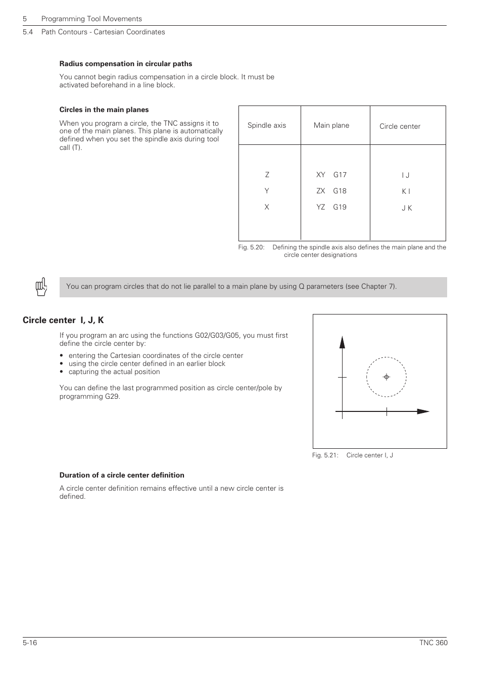 Circle center i, j, k -16 | HEIDENHAIN TNC 360 ISO Programming User Manual | Page 99 / 227
