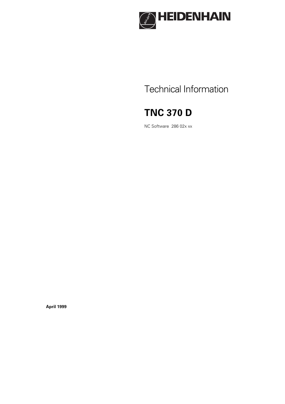 HEIDENHAIN TNC 370D User Manual | 92 pages