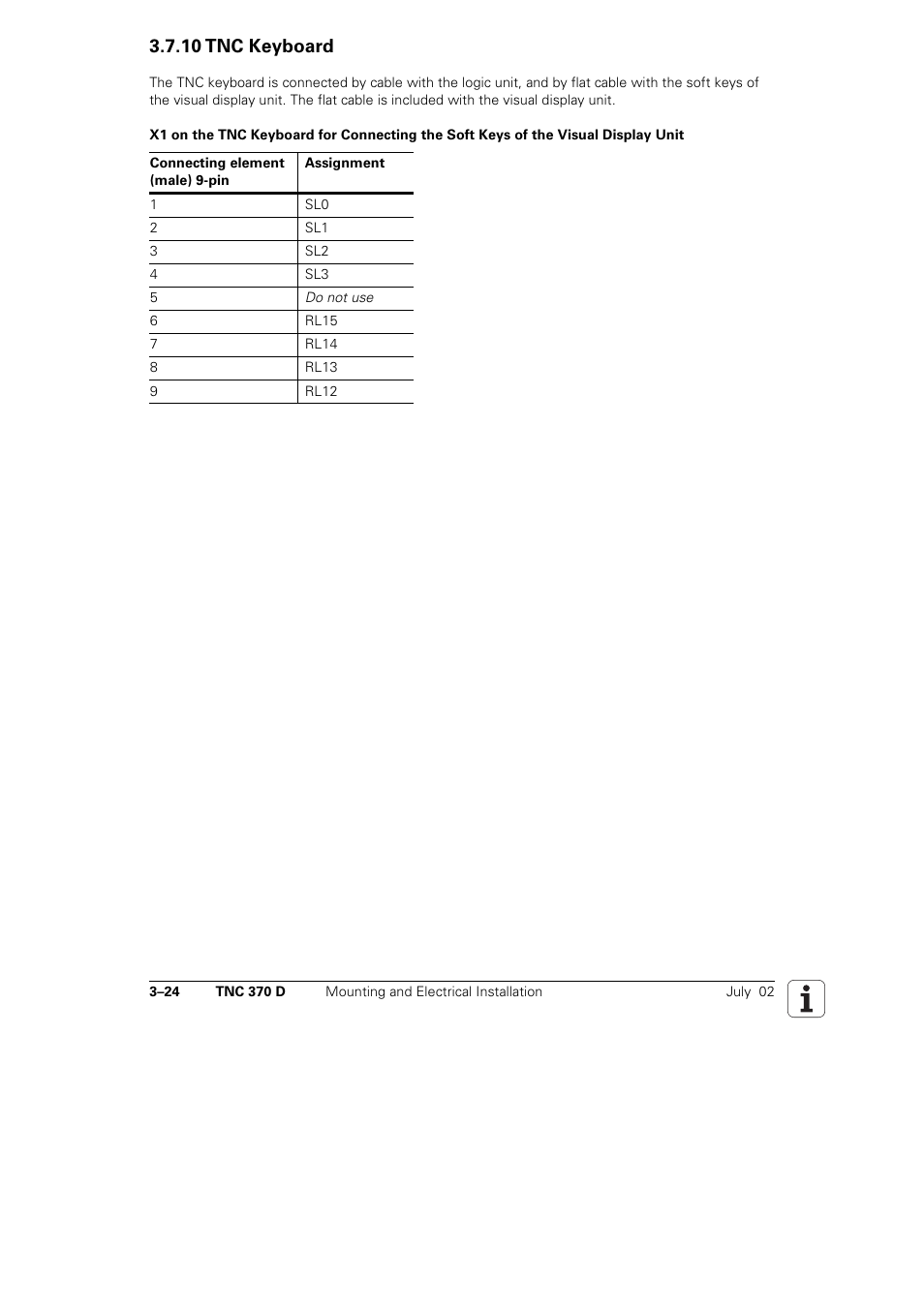 10 tnc keyboard | HEIDENHAIN TNC 370D User Manual | Page 27 / 92
