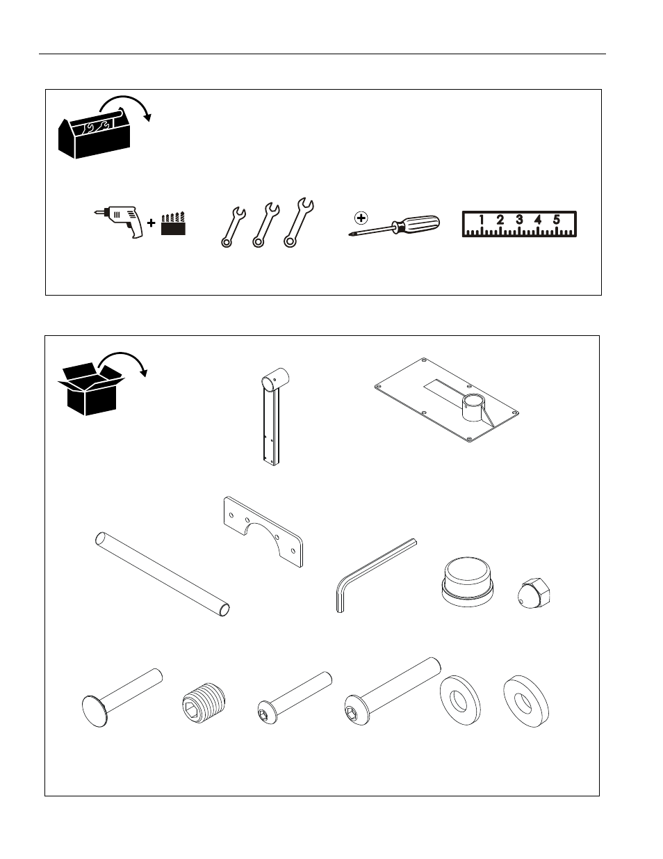 Tools required for installation, Parts | Chief Manufacturing LCD2C User Manual | Page 4 / 8