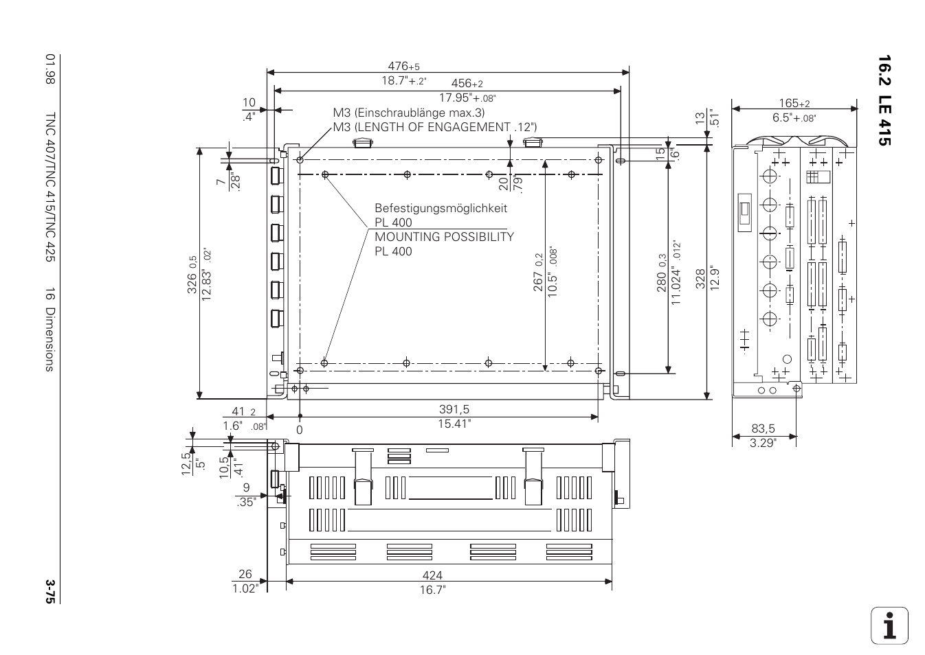 2 le 415 | HEIDENHAIN TNC 407 (243 020) Technical Manual User Manual | Page 104 / 752