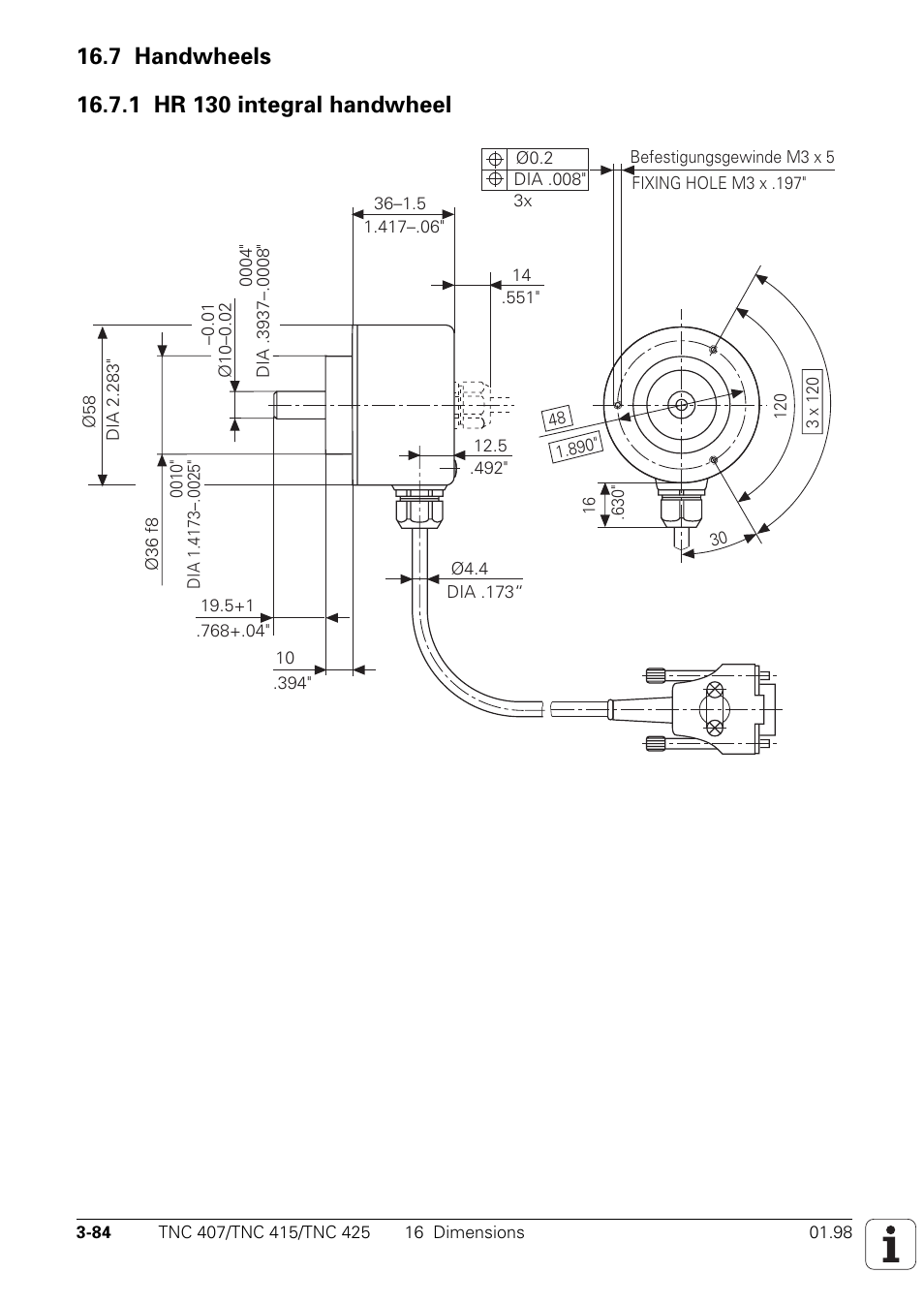 7 handwheels, 1 hr 130 integral handwheel | HEIDENHAIN TNC 407 (243 020) Technical Manual User Manual | Page 113 / 752