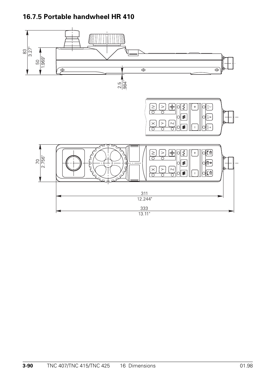 5 portable handwheel hr 410 | HEIDENHAIN TNC 407 (243 020) Technical Manual User Manual | Page 119 / 752
