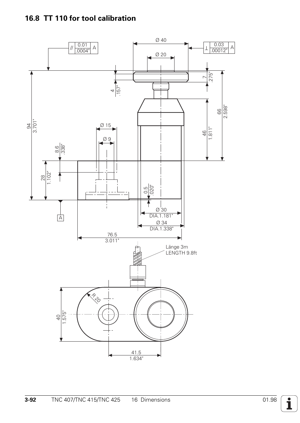 Tt 110 for tool calibration, 8 tt 110 for tool calibration | HEIDENHAIN TNC 407 (243 020) Technical Manual User Manual | Page 121 / 752