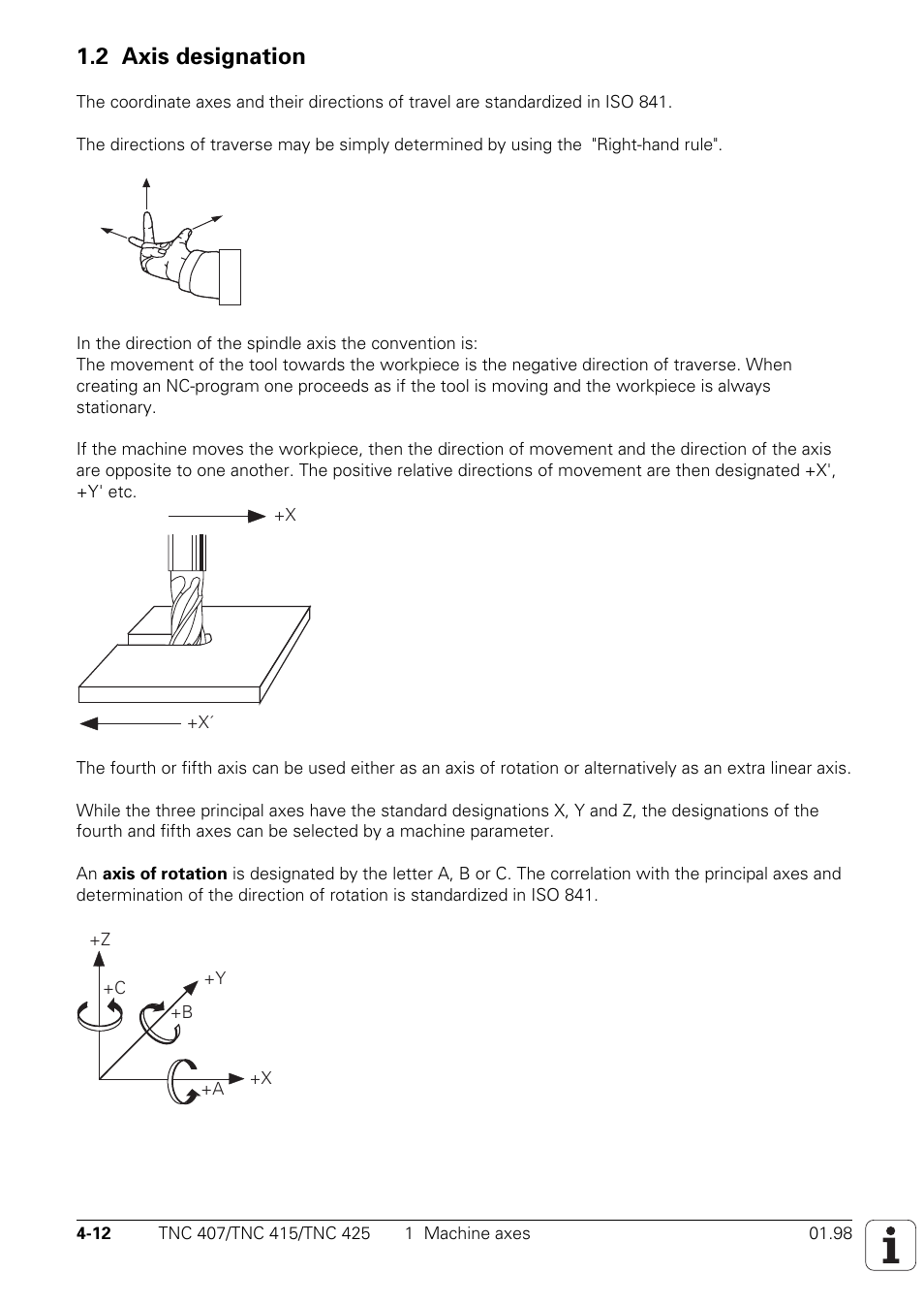 2 axis designation | HEIDENHAIN TNC 407 (243 020) Technical Manual User Manual | Page 137 / 752