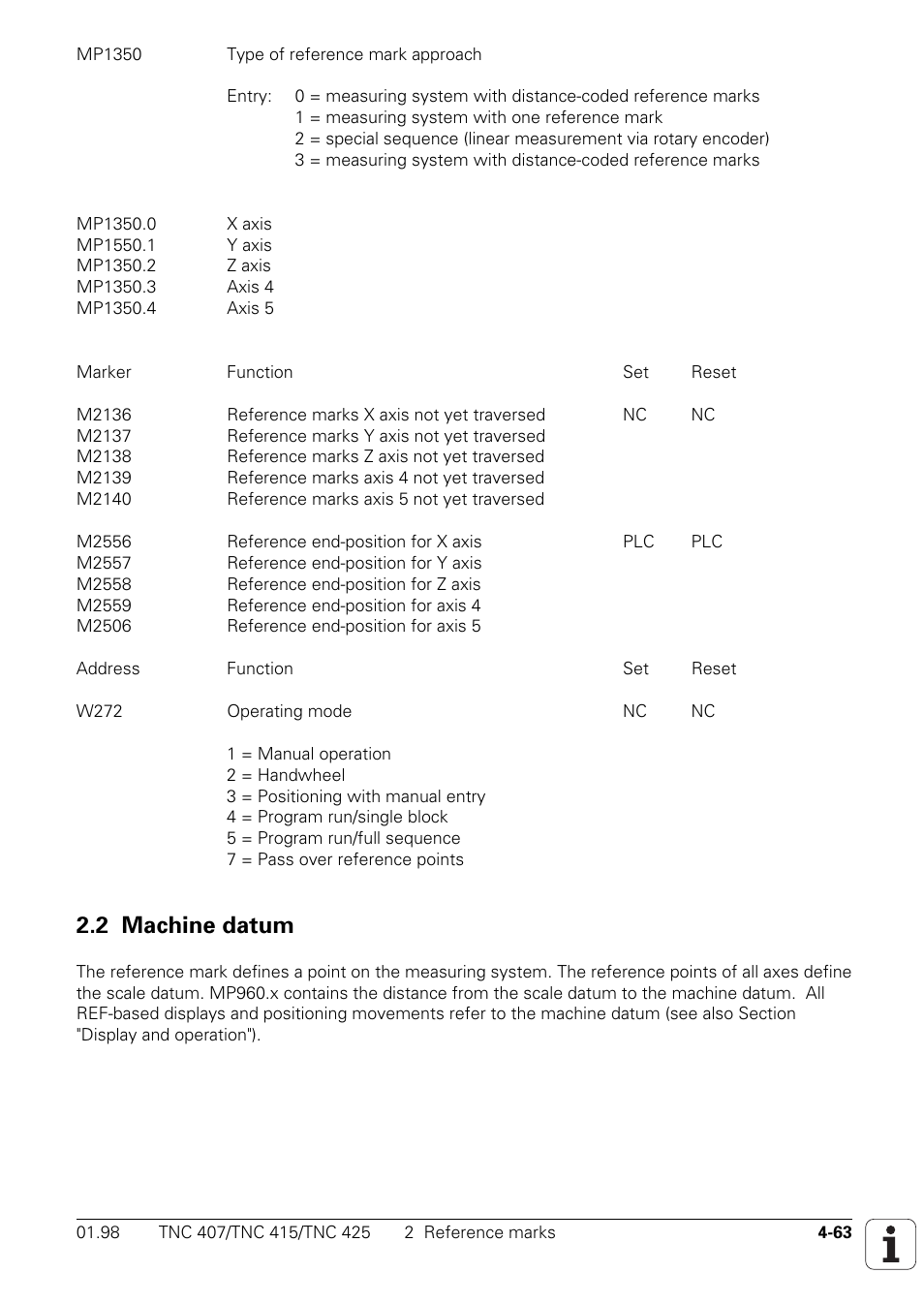 2 machine datum | HEIDENHAIN TNC 407 (243 020) Technical Manual User Manual | Page 188 / 752