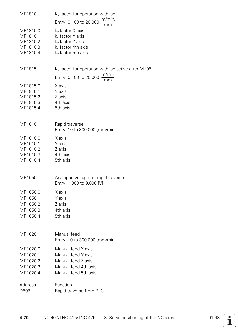 HEIDENHAIN TNC 407 (243 020) Technical Manual User Manual | Page 195 / 752