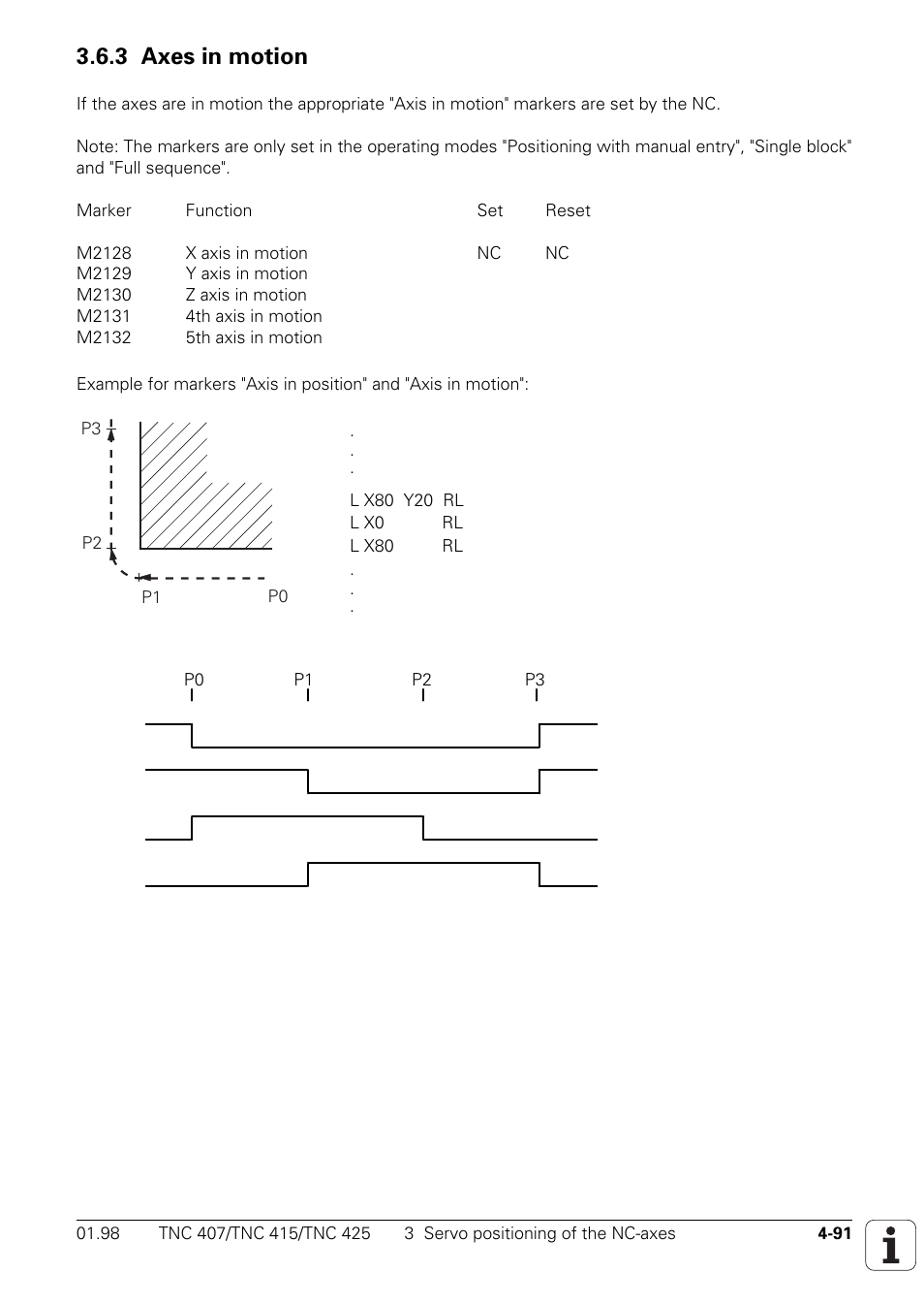 3 axes in motion | HEIDENHAIN TNC 407 (243 020) Technical Manual User Manual | Page 216 / 752