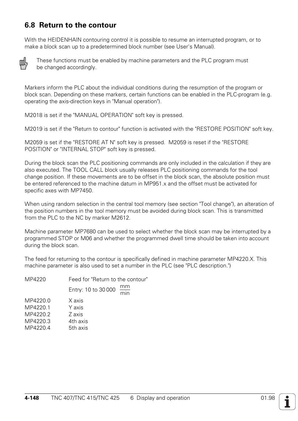 8 return to the contour | HEIDENHAIN TNC 407 (243 020) Technical Manual User Manual | Page 273 / 752