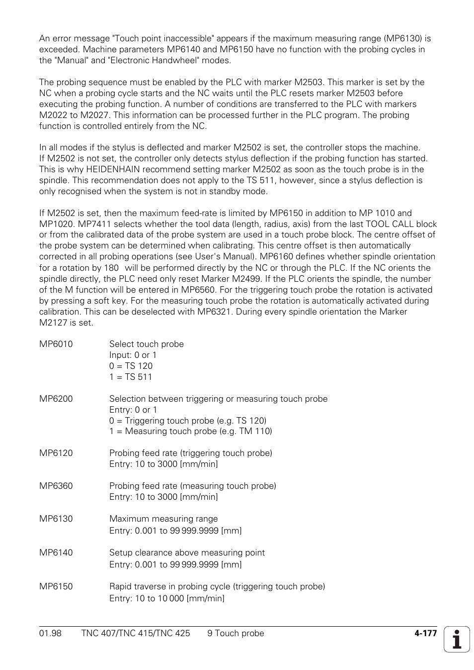 HEIDENHAIN TNC 407 (243 020) Technical Manual User Manual | Page 302 / 752