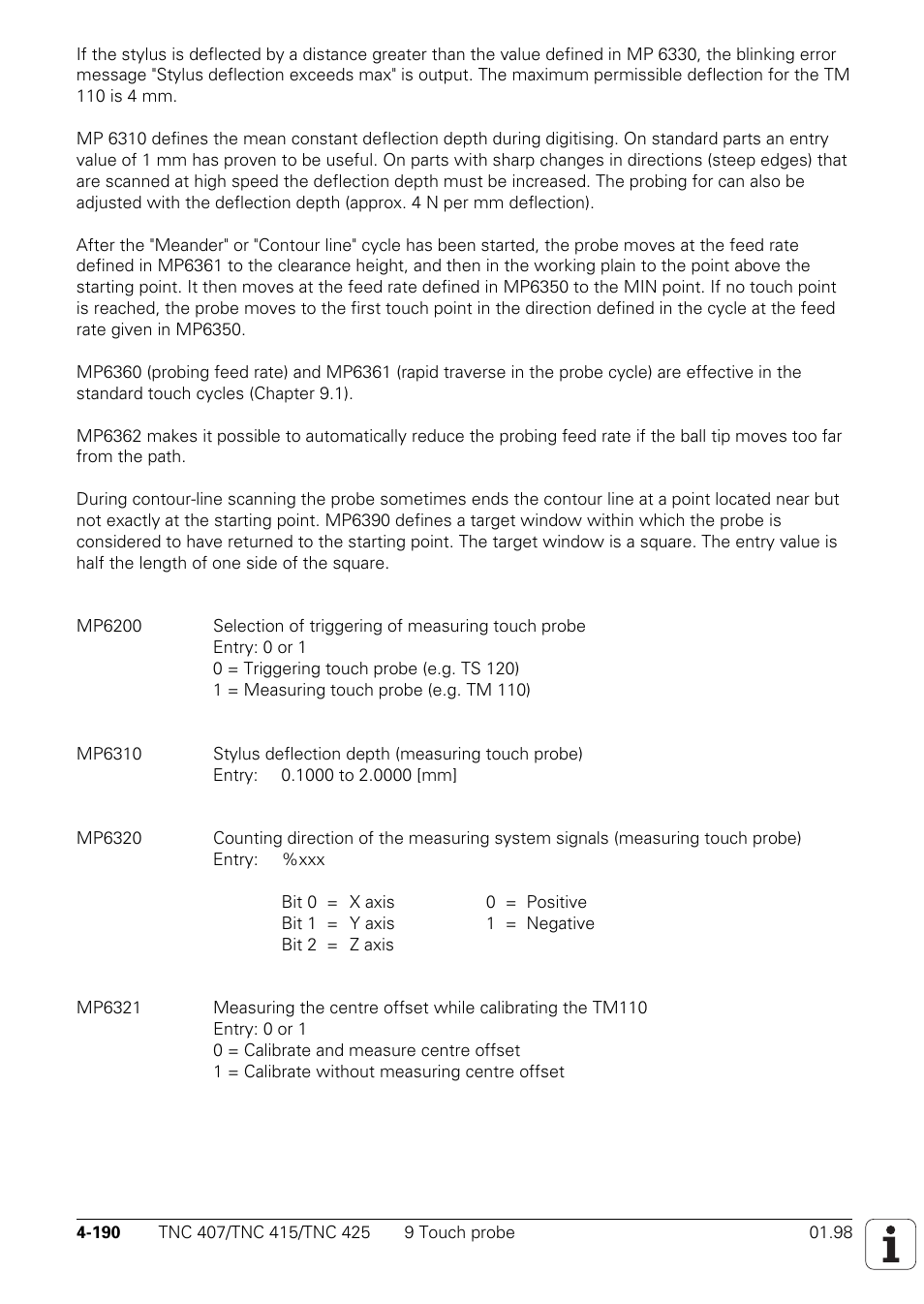 HEIDENHAIN TNC 407 (243 020) Technical Manual User Manual | Page 315 / 752
