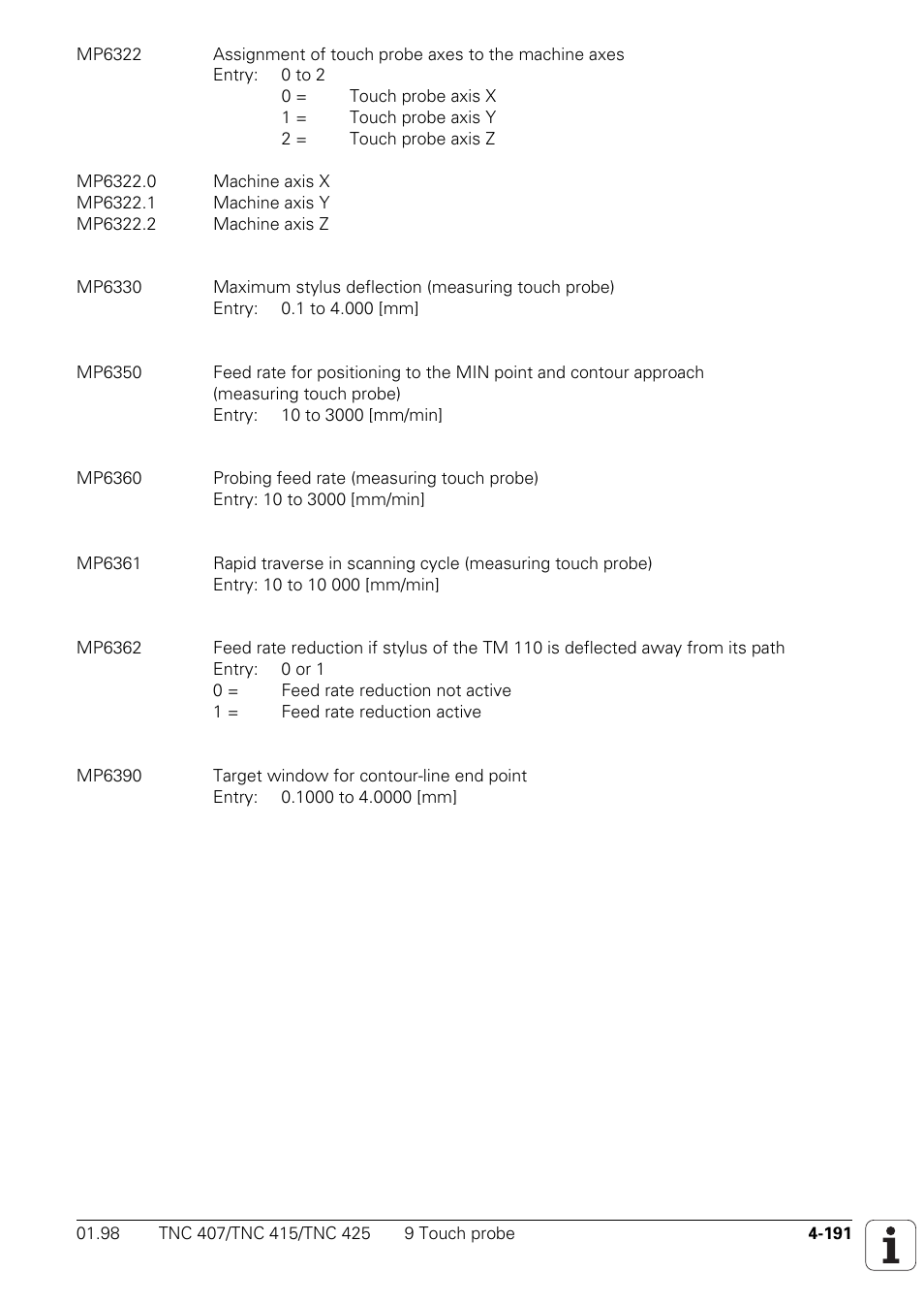 HEIDENHAIN TNC 407 (243 020) Technical Manual User Manual | Page 316 / 752