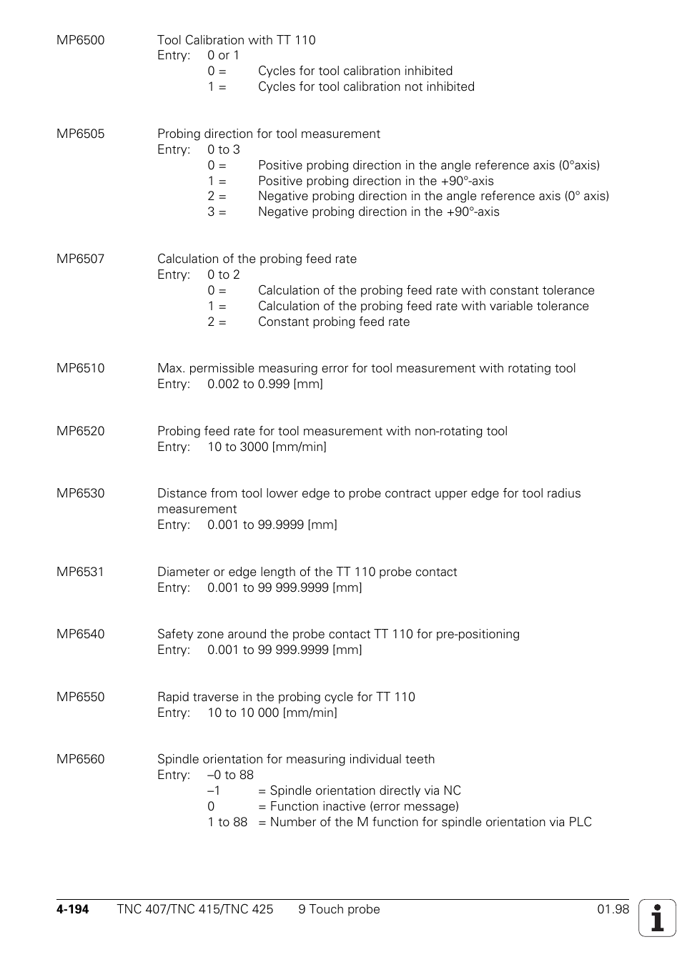 HEIDENHAIN TNC 407 (243 020) Technical Manual User Manual | Page 319 / 752
