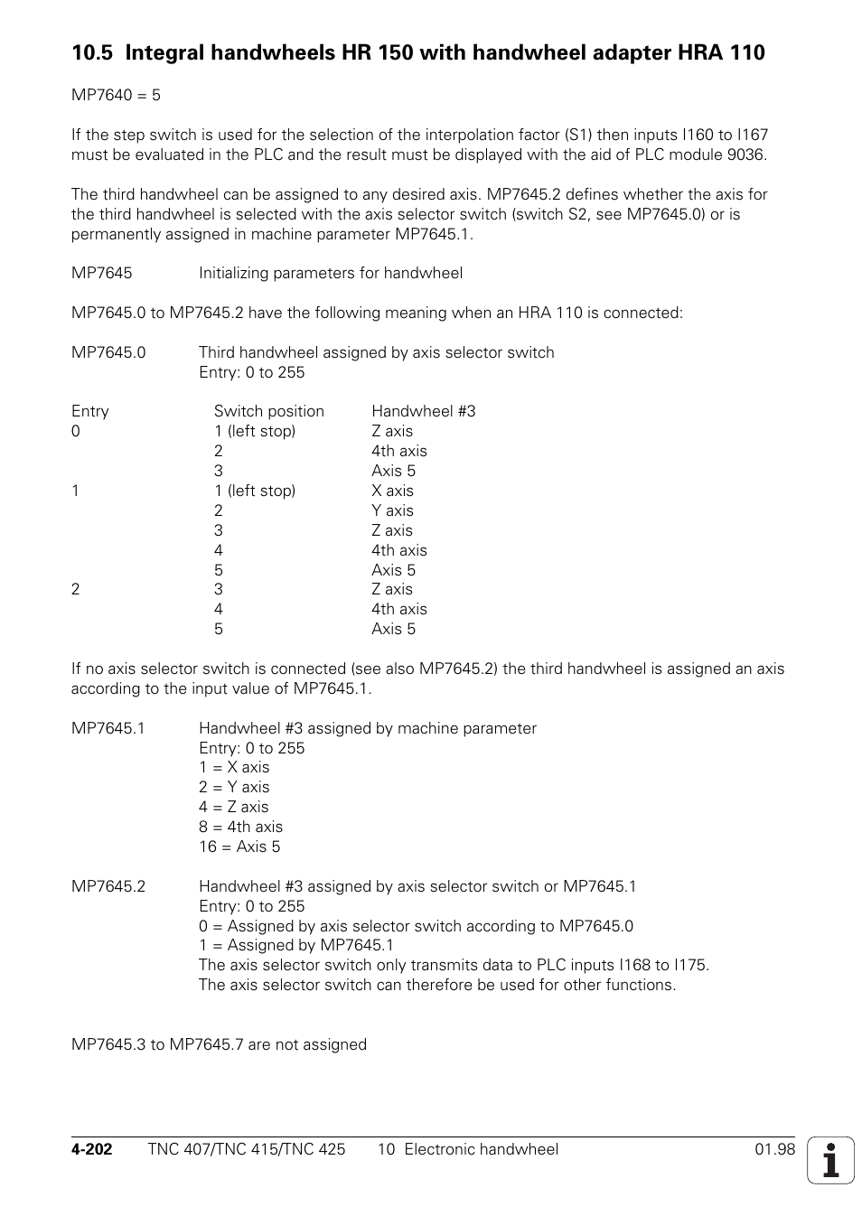 HEIDENHAIN TNC 407 (243 020) Technical Manual User Manual | Page 327 / 752