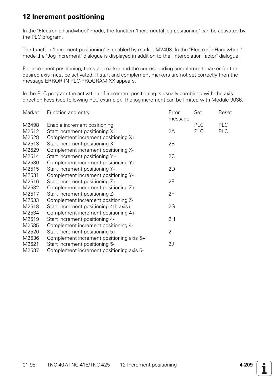12 increment positioning | HEIDENHAIN TNC 407 (243 020) Technical Manual User Manual | Page 334 / 752