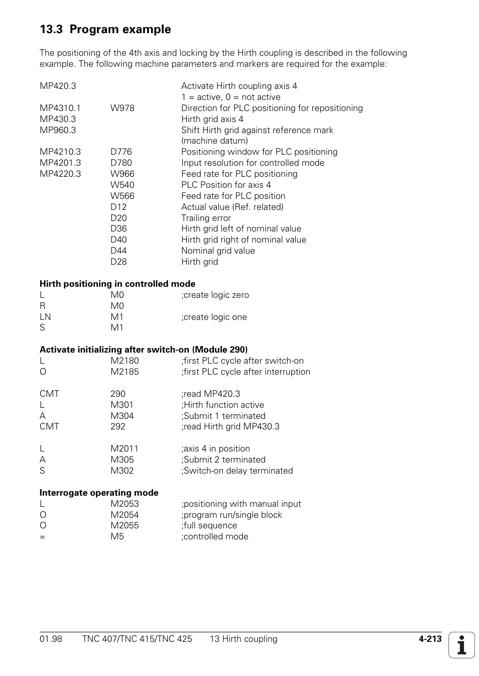 3 program example | HEIDENHAIN TNC 407 (243 020) Technical Manual User Manual | Page 338 / 752