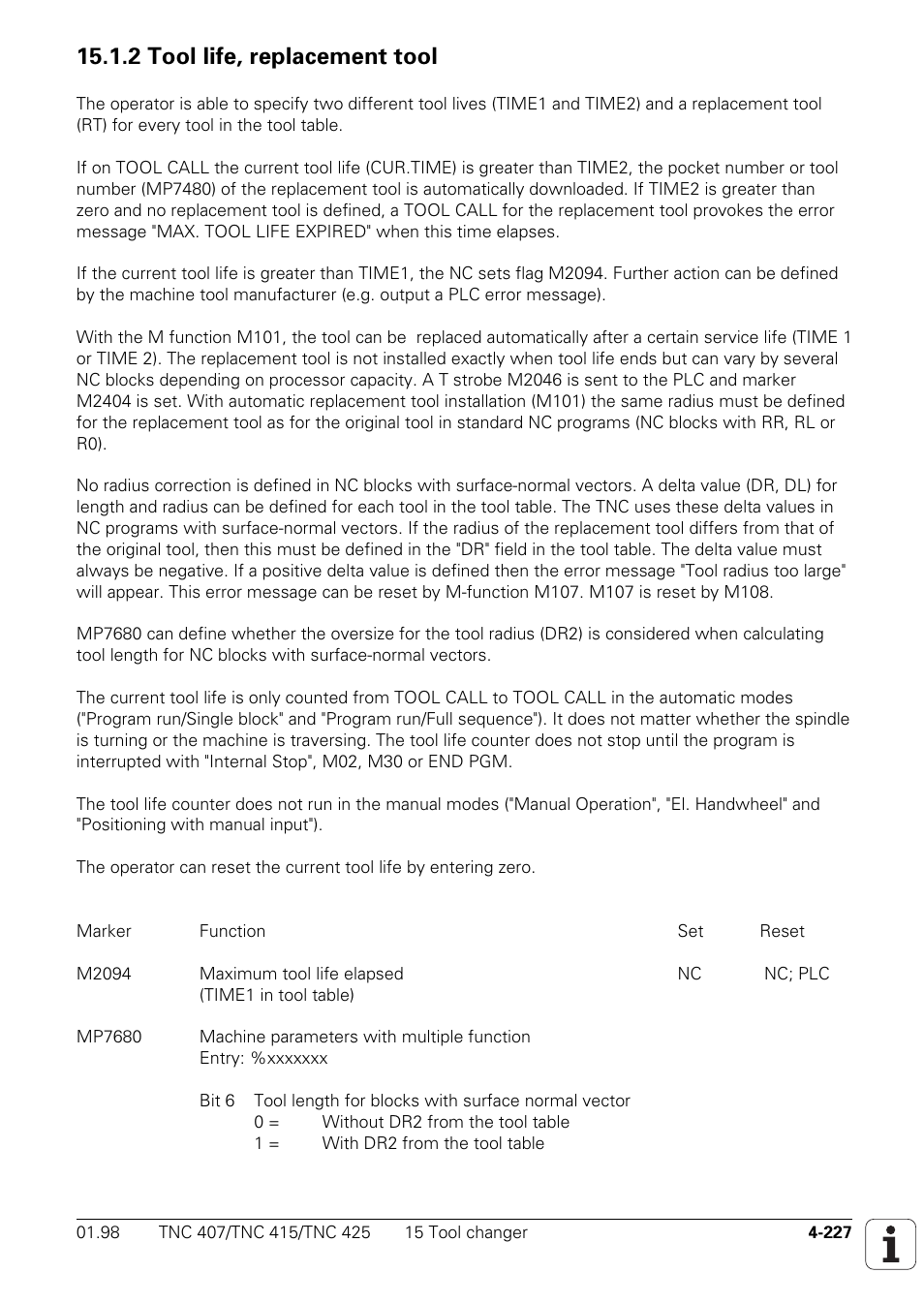 2 tool life, replacement tool | HEIDENHAIN TNC 407 (243 020) Technical Manual User Manual | Page 352 / 752
