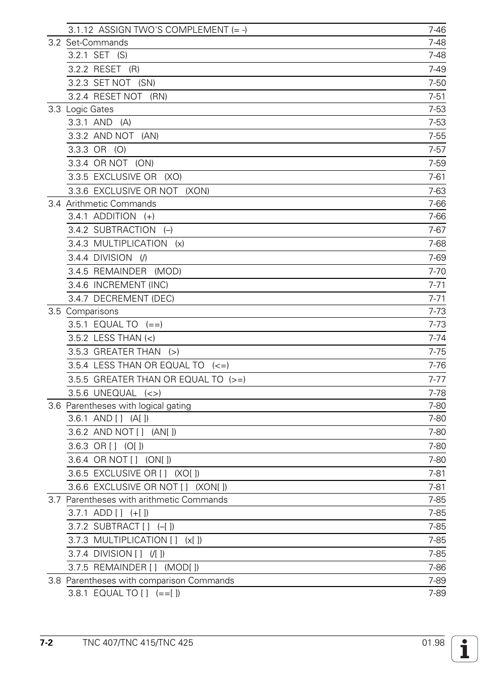 HEIDENHAIN TNC 407 (243 020) Technical Manual User Manual | Page 463 / 752