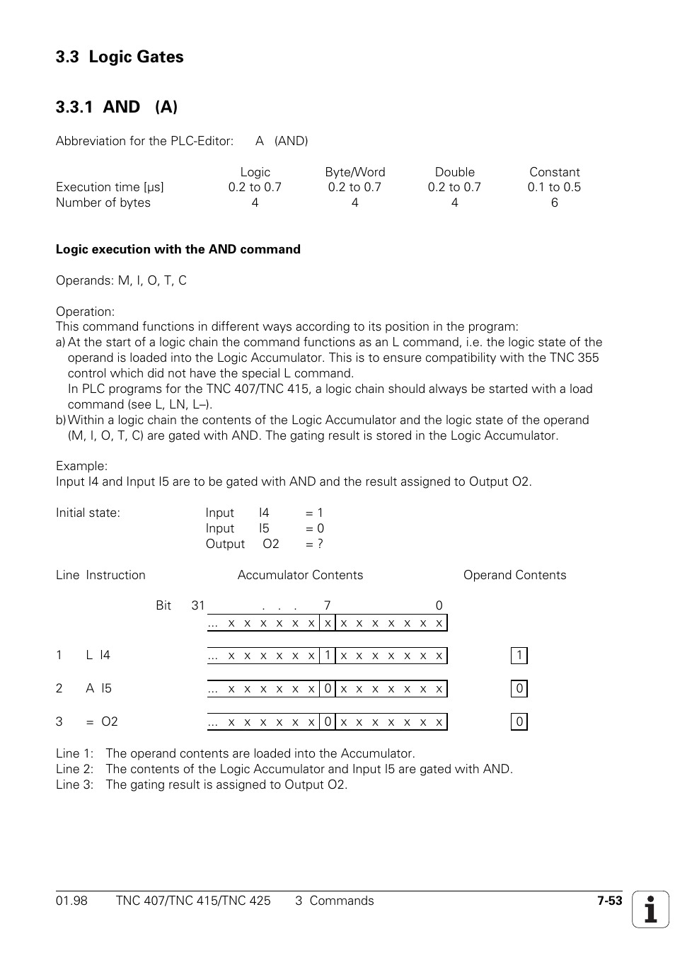 3 logic gates, 1 and (a), 3 logic gates 3.3.1 and (a) | HEIDENHAIN TNC 407 (243 020) Technical Manual User Manual | Page 514 / 752