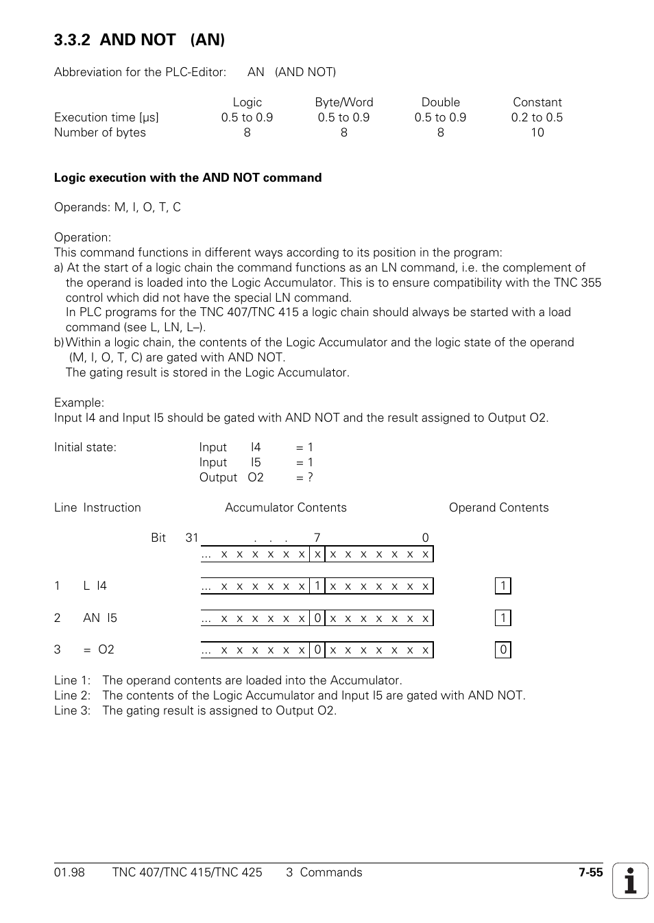 2 and not (an) | HEIDENHAIN TNC 407 (243 020) Technical Manual User Manual | Page 516 / 752