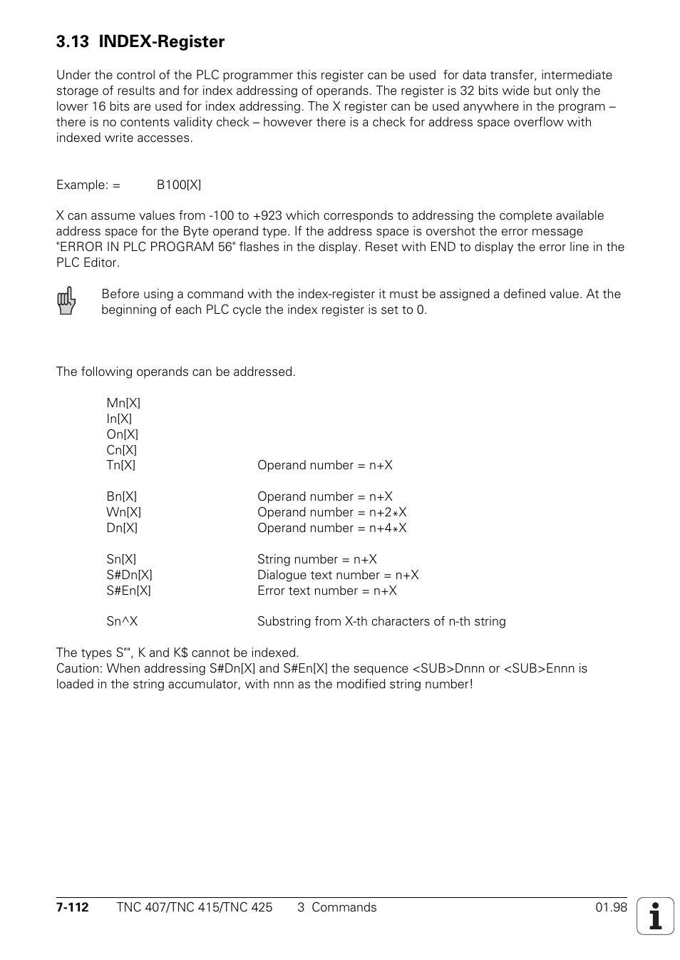 13 index-register | HEIDENHAIN TNC 407 (243 020) Technical Manual User Manual | Page 573 / 752