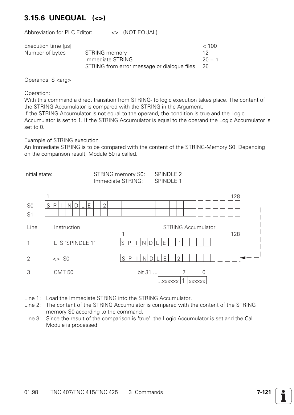 6 unequal (<>) | HEIDENHAIN TNC 407 (243 020) Technical Manual User Manual | Page 582 / 752