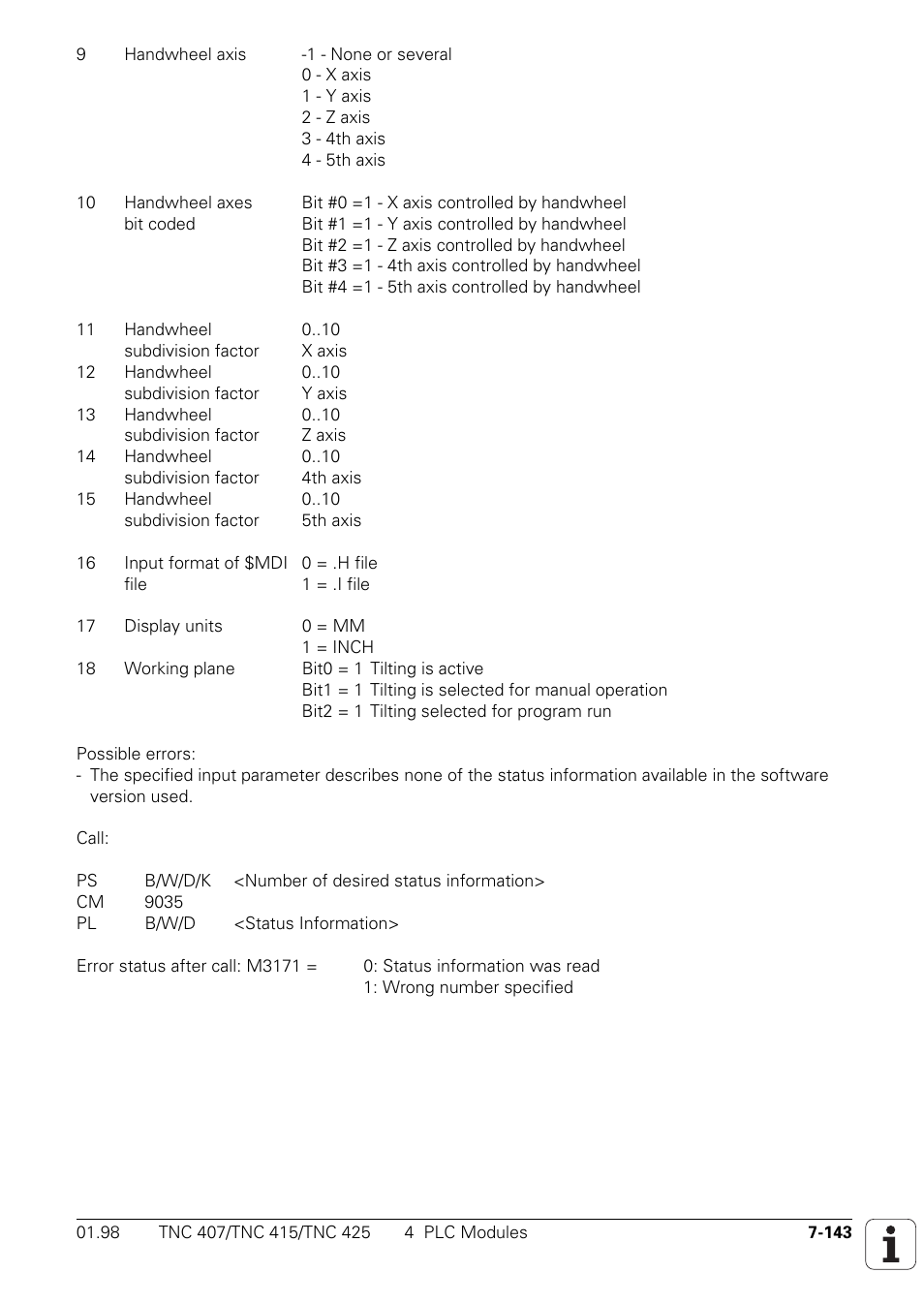 HEIDENHAIN TNC 407 (243 020) Technical Manual User Manual | Page 604 / 752