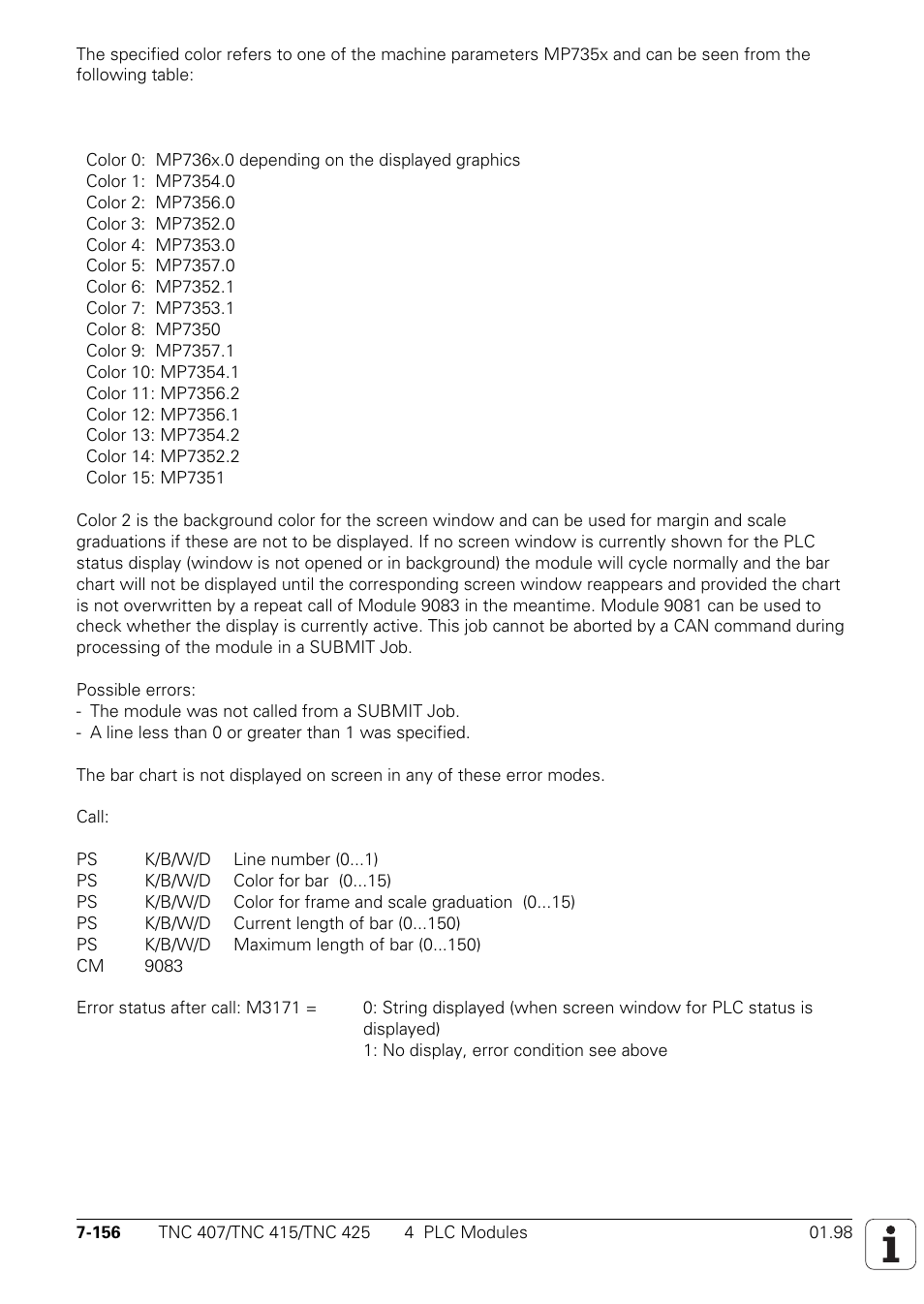 HEIDENHAIN TNC 407 (243 020) Technical Manual User Manual | Page 617 / 752