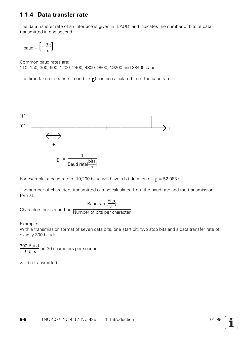 4 data transfer rate | HEIDENHAIN TNC 407 (243 020) Technical Manual User Manual | Page 655 / 752