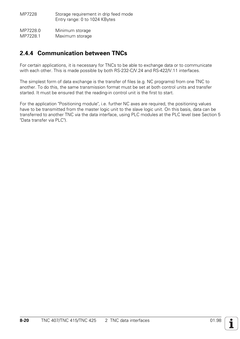 4 communication between tncs | HEIDENHAIN TNC 407 (243 020) Technical Manual User Manual | Page 667 / 752