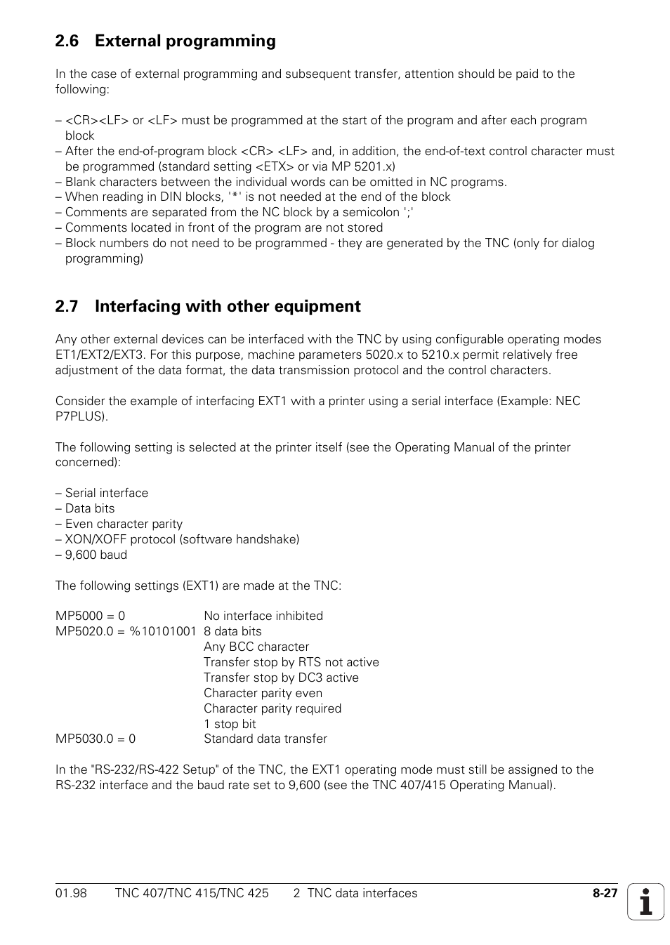 6 external programming, 7 interfacing with other equipment | HEIDENHAIN TNC 407 (243 020) Technical Manual User Manual | Page 674 / 752