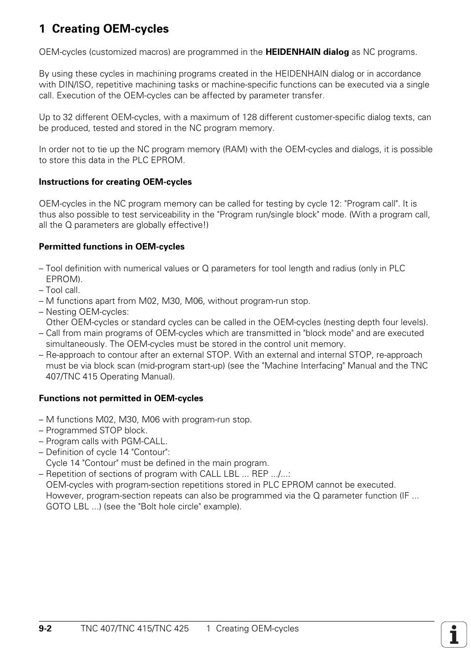 1 creating oem cycles, 1 creating oem-cycles | HEIDENHAIN TNC 407 (243 020) Technical Manual User Manual | Page 699 / 752