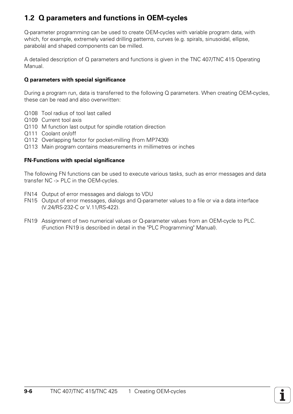 2 q parameters and functions in oem cycles, 2 q parameters and functions in oem-cycles | HEIDENHAIN TNC 407 (243 020) Technical Manual User Manual | Page 703 / 752