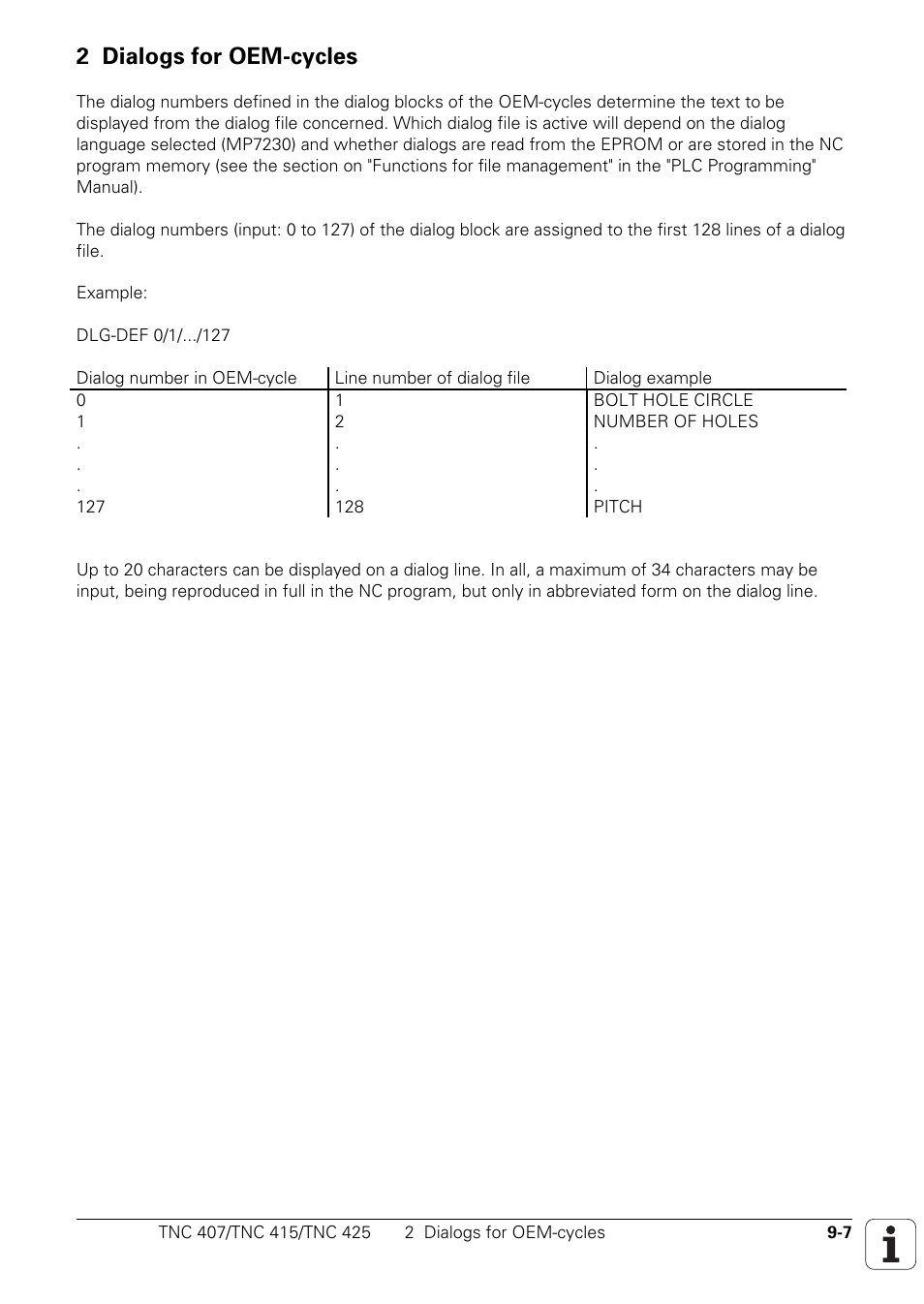 2 dialogs for oem cycles, 2 dialogs for oem-cycles | HEIDENHAIN TNC 407 (243 020) Technical Manual User Manual | Page 704 / 752